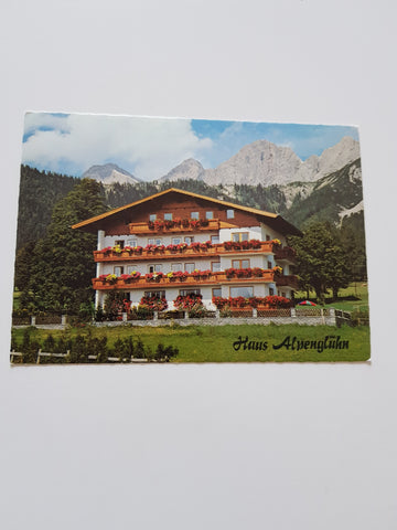 AK Ramsau am Dachstein. Frühstückspension Alpenglühn. Bes. R. u. M. Stocker.