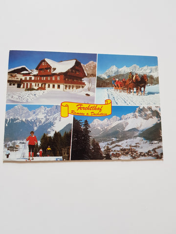 AK Ramsau am Dachstein 33. Pension Ferchtlhof. Hans und Erna Schrempf.