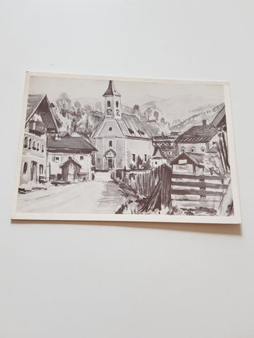 AK Wagrain. Marktkirche. (nach Aquarell Akad. Maler E. Exner)