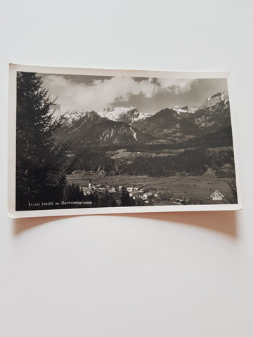AK Markt Haus m. Dachsteingruppe.