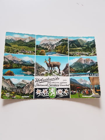 AK Urlaubsgrüße aus der schönen grünen Steiermark. Gesäuse Ennstal.
