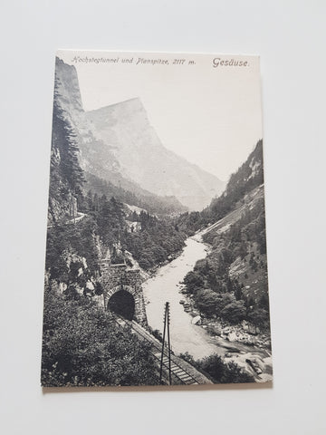 AK Hochstegtunnel und Planspitze. Gesäuse. (1907)