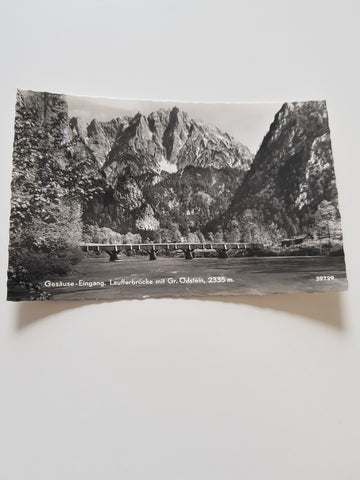 AK Gesäuse-Eingang. Laufferbrücke mit Gr. Ödstein.