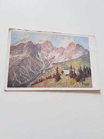 AK Ennstalerhütte auf dem Tamischbachturm gegen den gr. u. kl. Buchstein. (Bruno Hess)
