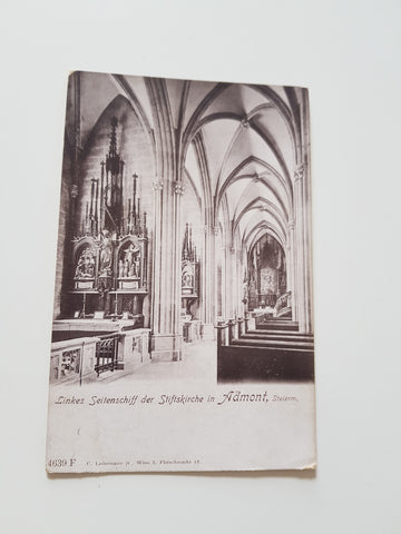 AK Admont. Linkes Seitenschiff der Stiftskirche.