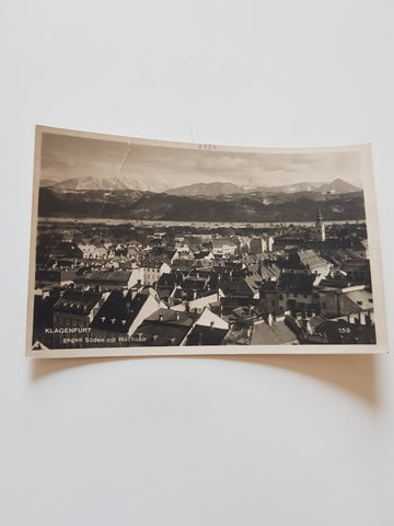 AK Klagenfurt gegen Süden mit Hochobir. (1924)