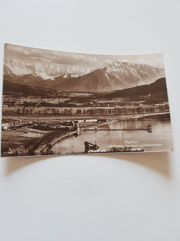 AK Klagenfurt. Wörthersee, Strandbad und Karawanken.