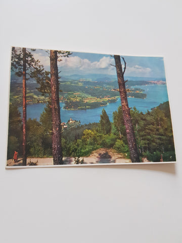 AK Blick vom Pyramidenkogel auf den Wörthersee.