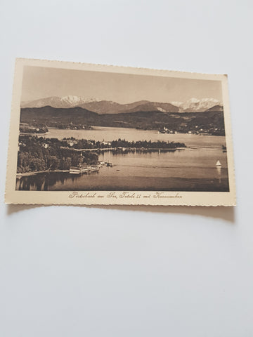 AK Pörtschach am See. Totale II mit Karawanken. (1922/23)