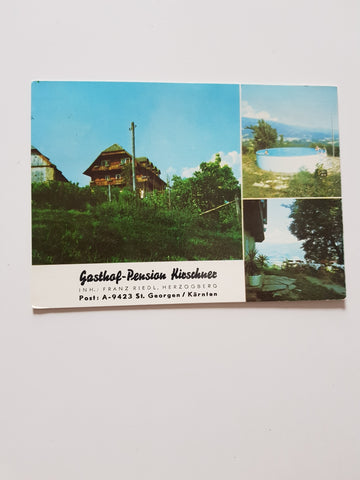 AK St. Georgen. Gasthof Pension Kirschner. Inh.: Franz Riedl. Herzogberg.