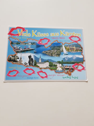 AK Viele Küsse aus Kärnten.