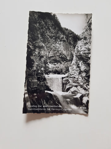 AK Einstieg der wildromantischen Garnitzenklamm bei Hermagor.