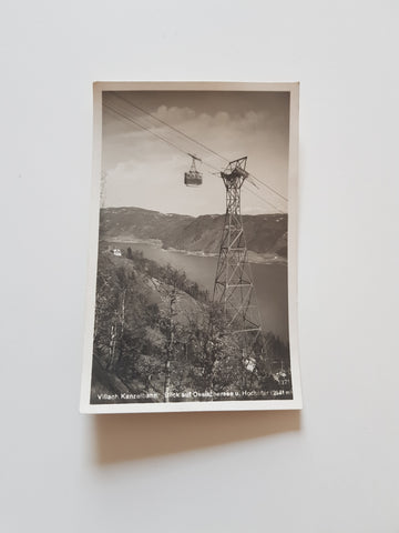 AK Villach. Kanzelbahn. Blick auf Ossiachersee u. Hochobir. (1929)