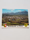 AK Urlaubsgrüße aus Villach. Blick zum St. Leonhard-See.