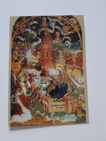 AK Wallfahrtskirche Maria Gail. Tafelbild auf dem spätgotischen Flügelaltar. Mystische Einhornjagd.