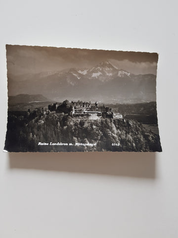 AK Ruine Landskron mit Mittagskogel.
