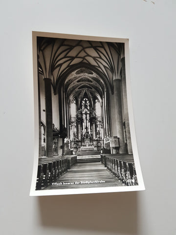 AK Villach. Inneres der Stadtpfarrkirche.