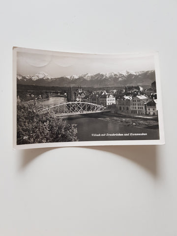 AK Villach mit Draubrücken.