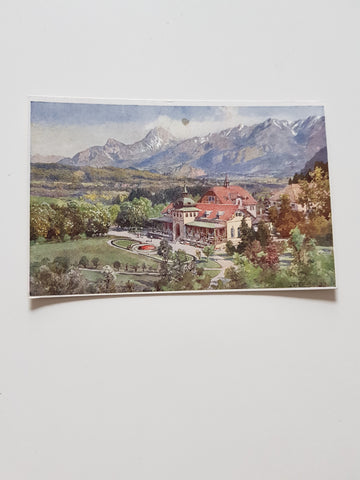 AK Warmbad Villach nach einem Aquarell von Compton: (Original im Museum der Stadt Villach)
