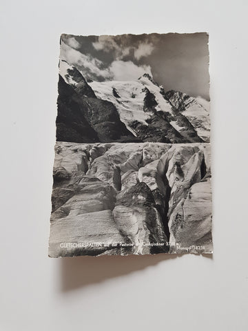 AK Gletscherspalten auf der Pasterze mit Großglockner.