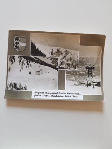 AK Schigebiet Alpengasthof Pension Krendlmaralm Goldeck, Mittelstation Spittal/Drau.