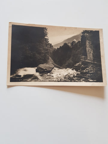AK Obervellach. Schlucht und Burg Groppenstein. Mölltal.