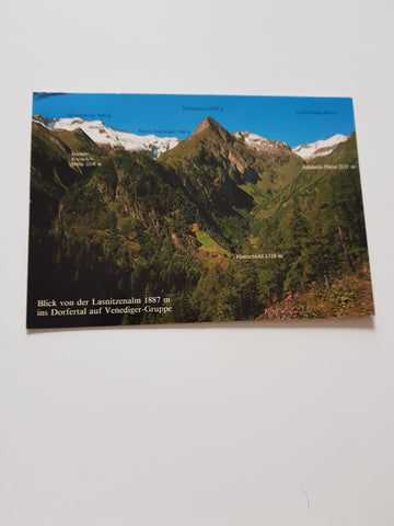 AK Blick von der Lasnitzenalm ins Dorfertal auf Venediger-Gruppe.