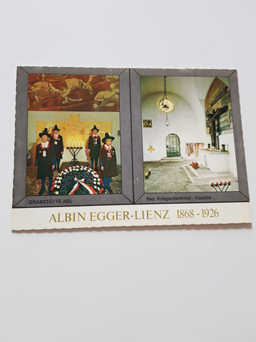 AK Bez. Kriegerdenkmal Lienz. Grabstätte Albin Egger-Lienz. 1868-1926. Erbaut von Prof. Clemens Holzmeister.
