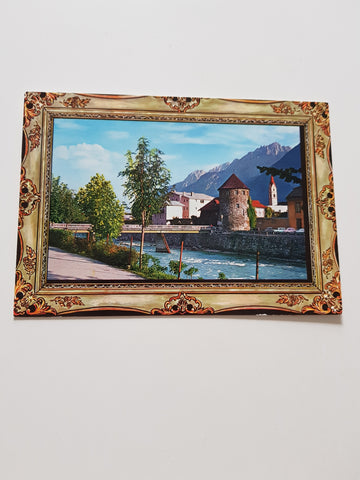 AK Motiv an der Iselpromenade in Lienz.