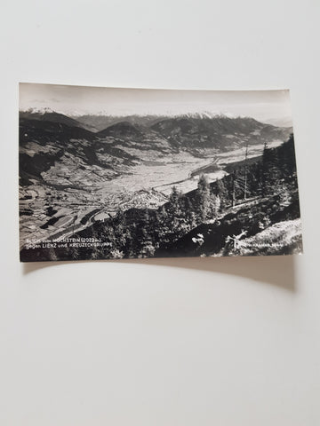 AK Blick vom Hochstein gegen Lienz und Kreuzeckgruppe.