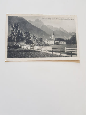 AK Lienz. Kirche in Amlach mit Spitzkofel.