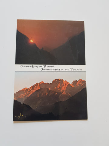 AK Sonnenaufgang im Pustertal. Sonnenuntergang in den Dolomiten.