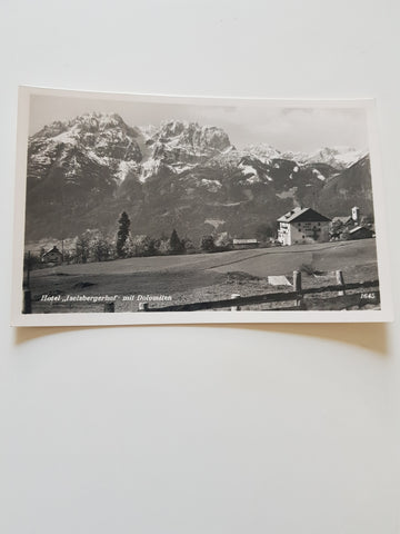AK Hotel Iselsbergerhof. mit Dolomiten.