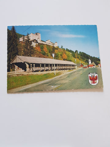 AK Burg Heinfels. Panzendorf. Holzbrücke.