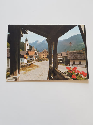 AK Panzendorf. Blick aus der gedeckten Holzbrücke.
