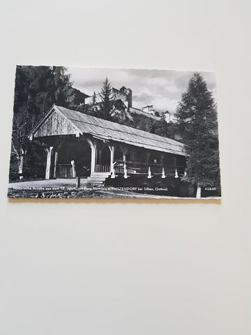 AK Historische Brücke aus dem 12. Jh. mit Burg Heinfels in Panzendorf. (1968)