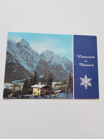 AK Winterurlaub in Nikolsdorf.