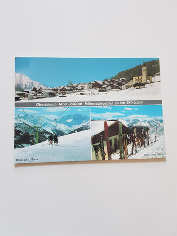 AK Obertilliach. Höhenschigebiet Blick auf die Porze. Conny-Alm.