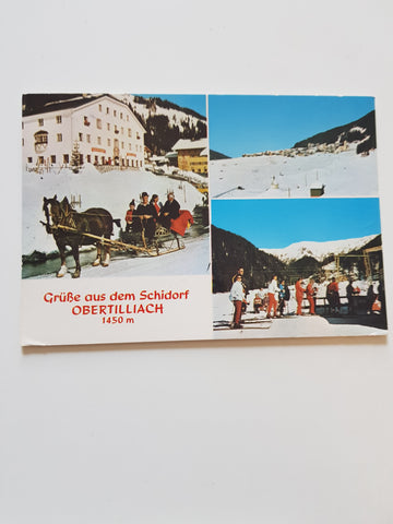 AK Grüße aus dem Schidorf Obertilliach.