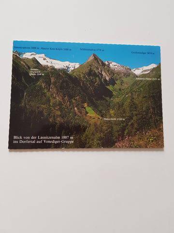 AK Blick von der Lasnitzenalm ins Dorfertal auf Venediger-Gruppe.