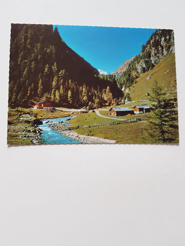 AK Jausenstation (Bes. Jos. Oblasser) Pebell-Alm gegen Wasserfall im Umbaltal. Hinterbichl-Prägraten.