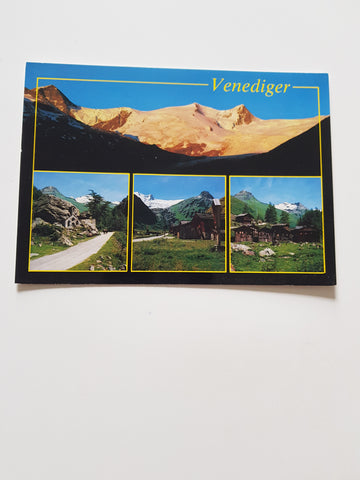 AK Sonnenuntergang am Venediger-Gletscher. Motive aus dem Innergschlöß.