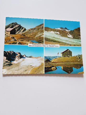 AK Sudetendeutsche Hütte gg. Nussing. Blick auf Grossglockner und Muntanitz.