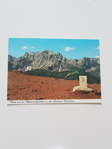 AK Blick von der Hinterbergerhütte zu den Sextener Dolomiten.