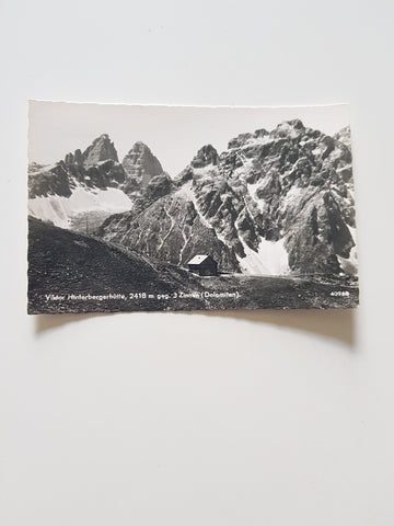 AK Viktor Hinterbergerhütte geg. 3 Zinnen. (1958)