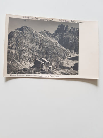 AK Lienzer Dolomiten: Karlsbaderhütte Laserzwand u. Roter Turm.