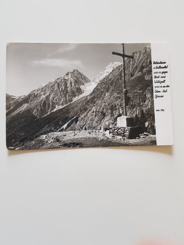 AK Heldenkreuz am Stallersattel gegen Hoch- und Wildgall an der österr.-ital. Grenze.