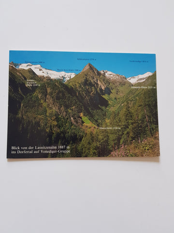 AK Blick von der Lasnitzenalm ins Dorfertal auf Venediger-Gruppe.
