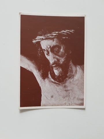 AK Christuskopf vom alten Thalbachkreuz im Dominikanerinnenkloster Thalbach bei Bregenz.