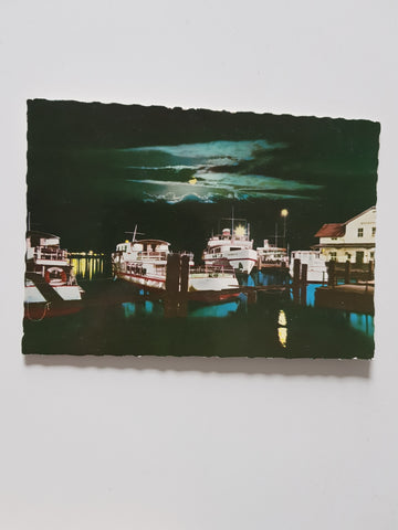 AK Bregenzer Hafen bei Nacht.